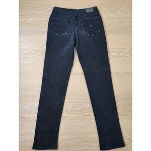 Tommy Hilfiger Womens Denim Jeans Straight 4 Mid Rise Black Pants Casual 28x28
